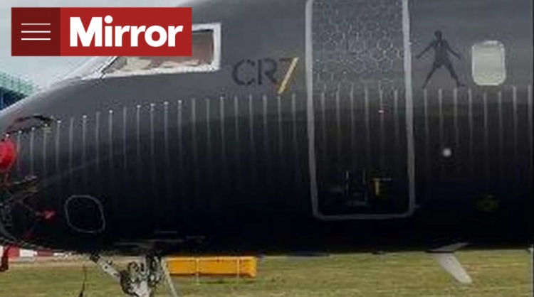 Siuuu!鏡報:本周五C羅價值6100萬鎊私人飛機現身曼徹斯特機場