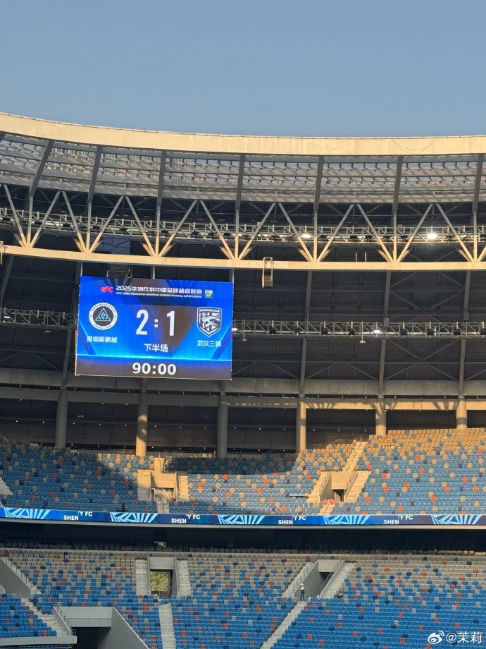  熱身賽：深圳新鵬城在常規時間2-1勝武漢三鎮，在加時賽2-2戰平